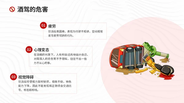 红色简约风珍爱生命远离酒驾拒绝酒驾宣传教育培训ppt