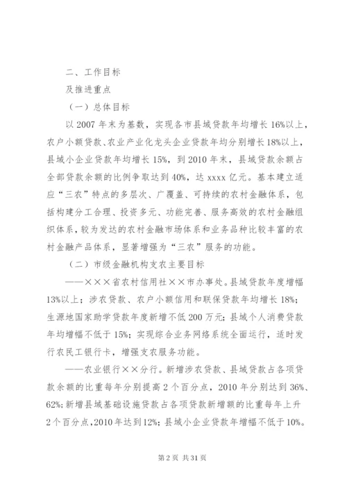 市金融业支持新农村建设方案.docx