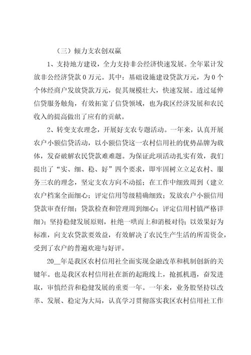 2023年终信贷员工作总结模板