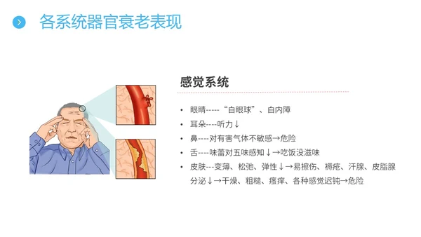 蓝色简约插画老年人护理培训主题PPT模板养老