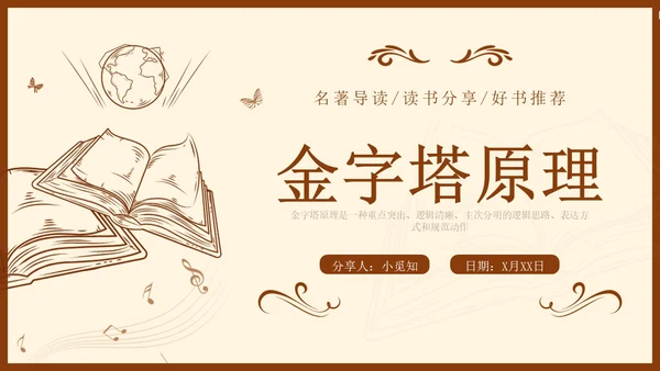 金字塔原理读书分享简约复古咖啡色