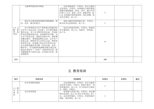 安全生产重点标准化考评检查表十三个要素分别的检查表.docx