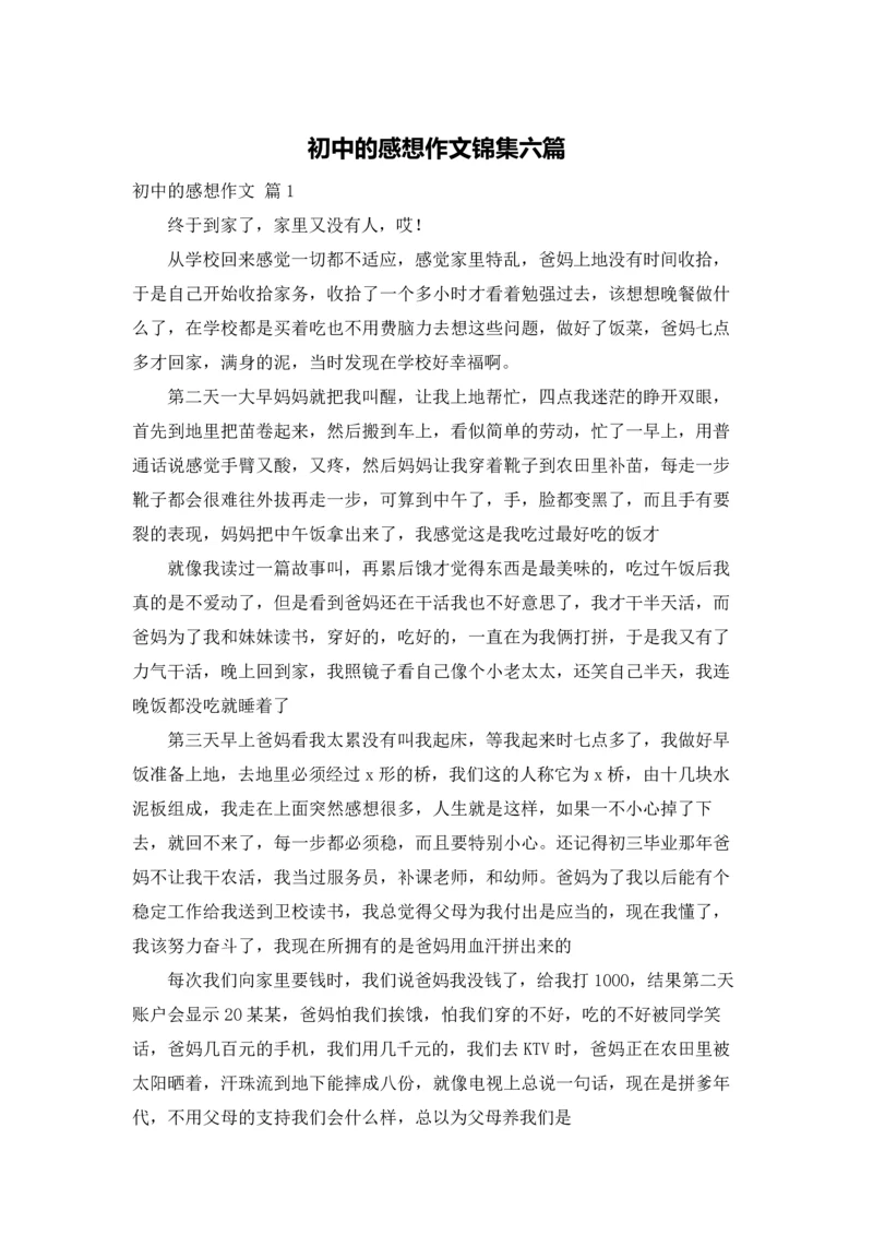 初中的感想作文锦集六篇.docx