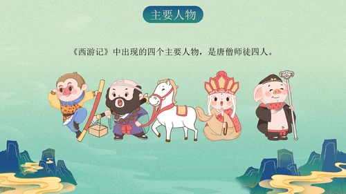 复古古风插画名著导读西游记课件PPT模板
