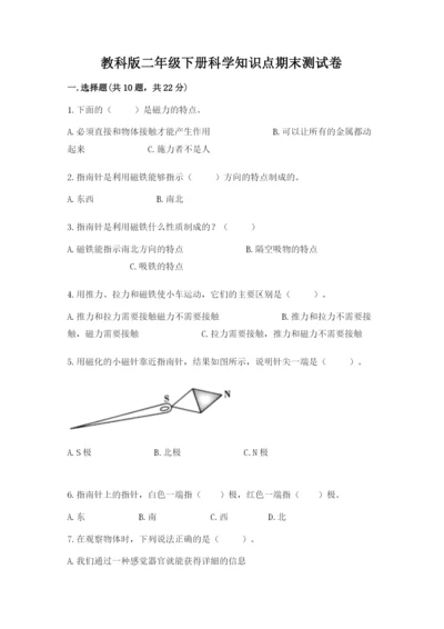 教科版二年级下册科学知识点期末测试卷及完整答案（考点梳理）.docx
