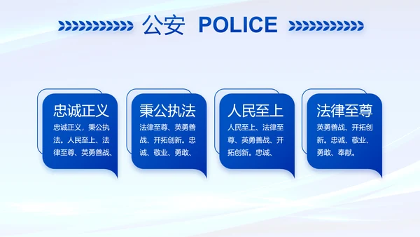 蓝色公安警察年度工作计划动态PPT