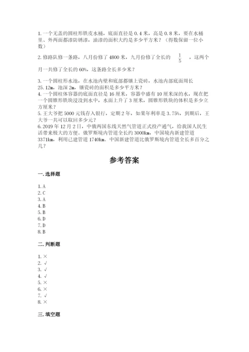 北京版六年级下册数学期中测试卷精品（历年真题）.docx