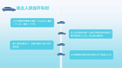 绿色简约风乘车礼仪职场商务礼仪培训PPT模板