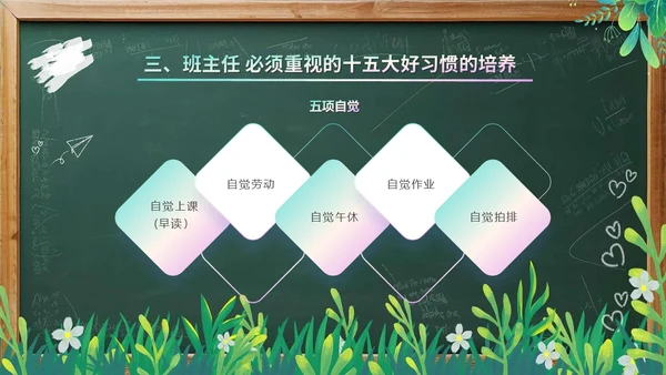 可爱卡通风班主任经验交流课件PPT模板