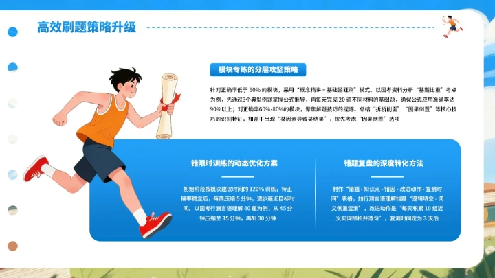 蓝色卡通风格国考冲刺PPT模板