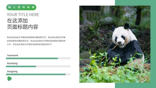 绿色自然生态动物保护宣传通用PPT模板