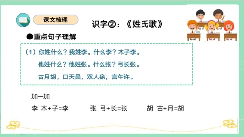 统编版一年级语文下册单元复习第一单元（复习课件）