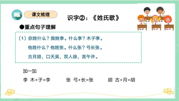 统编版一年级语文下册单元复习第一单元（复习课件）