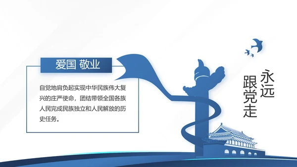 蓝色党支部党建年终述职报告工作总结动态PPT