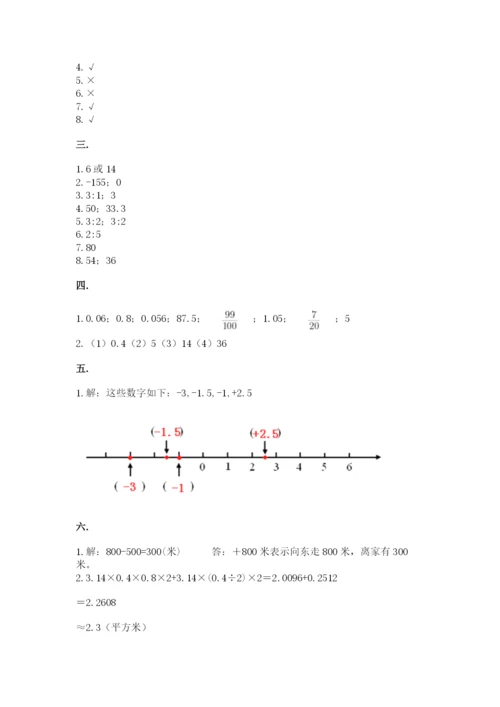 小学六年级数学毕业试题附完整答案（有一套）.docx