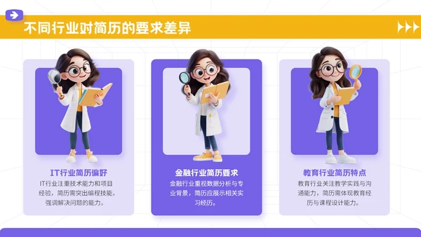 紫色3D立体风大学生个人简历模板