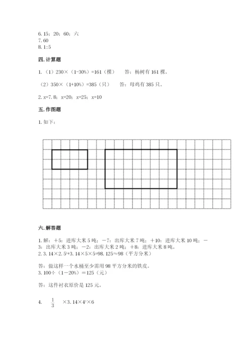 新会市六年级下册数学期末测试卷带答案.docx