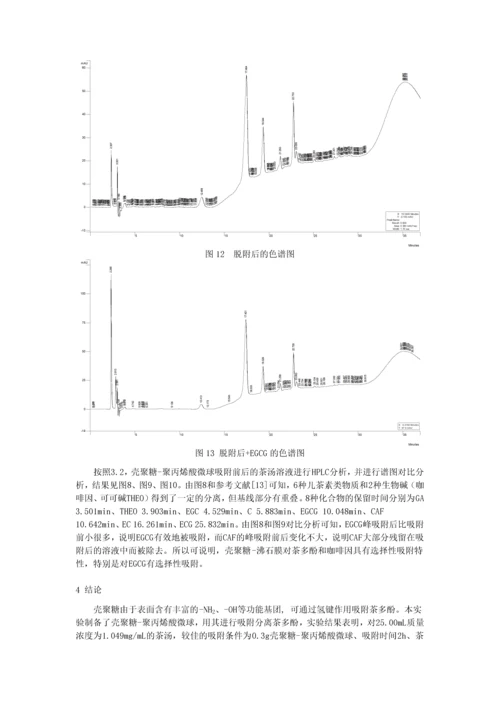 壳聚糖-聚丙烯酸微球对茶末中茶多酚的吸附性能研究--毕业设计论文.docx