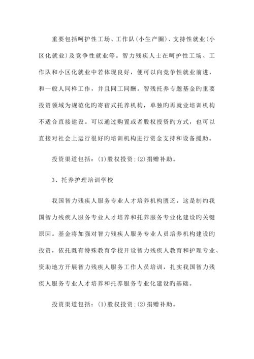 智力残疾人托养专项基金项目实施方案.docx