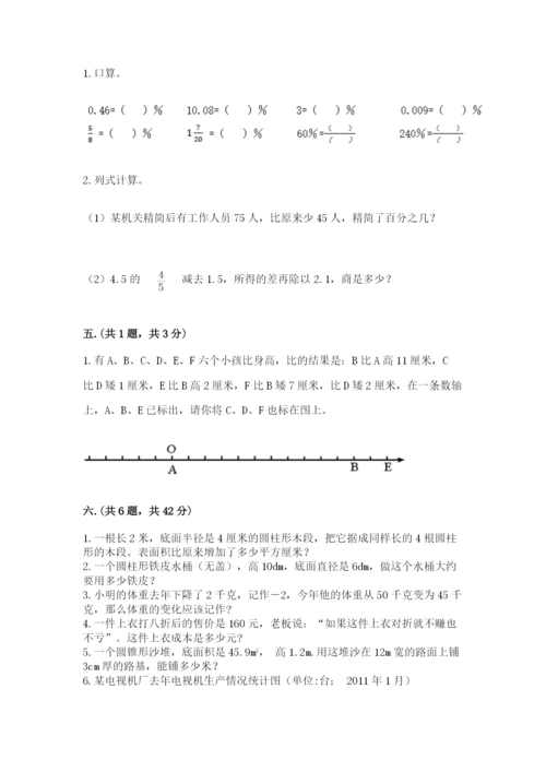 人教版数学小升初模拟试卷及参考答案【突破训练】.docx