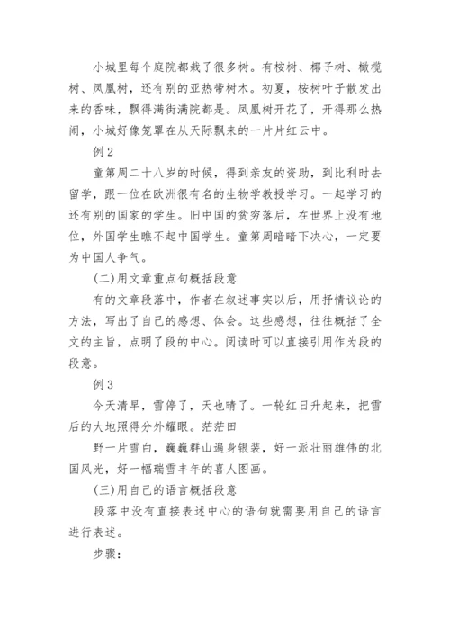 小学语文概括段落大意的方法.docx