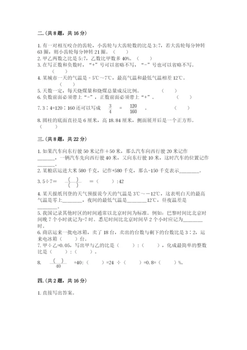 苏教版六年级数学小升初试卷有精品答案.docx