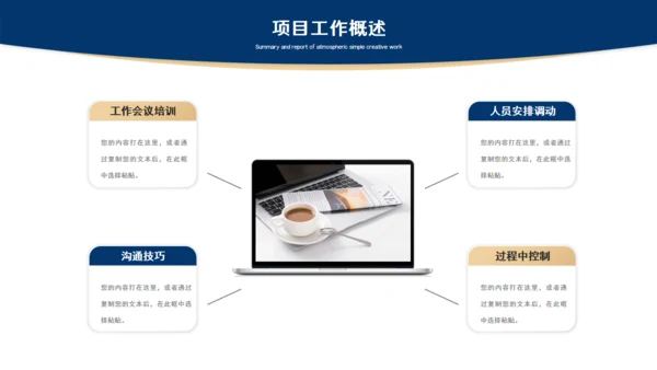 蓝灰色简约风总结汇报通用PPT模板