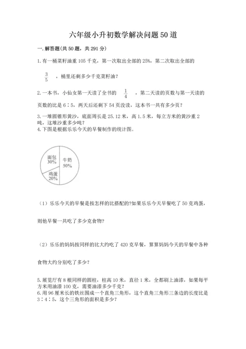 六年级小升初数学解决问题50道【名校卷】.docx