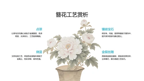 黄绿色国画新中式中国传统文化簪花PPT模板