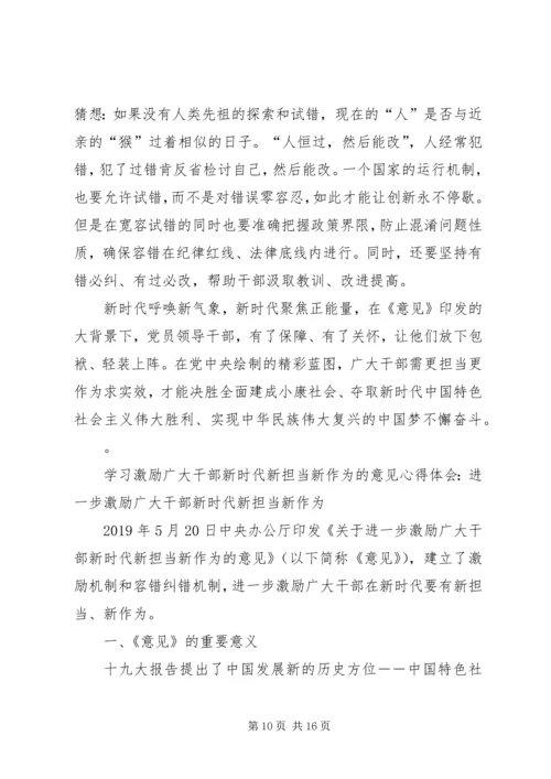 学习激励广大干部新时代新担当新作为的意见心得体会6篇.docx