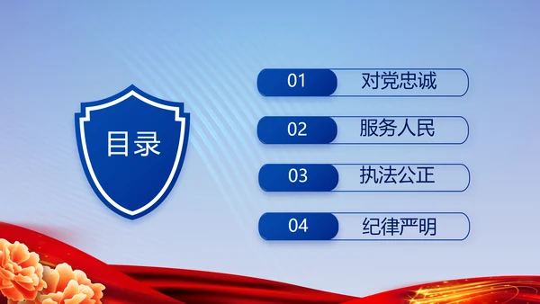 蓝色大气警察公安风采活动展示动态PPT