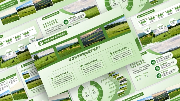 绿色商务风图文排版PPT版式合集