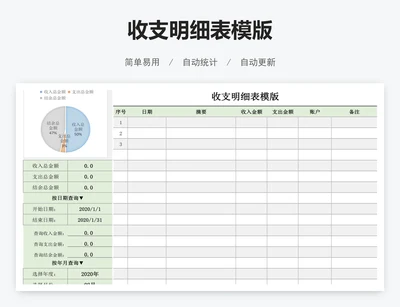 收支明细表模版