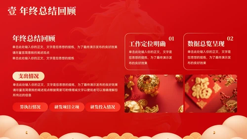 创意大气马年年终总结汇报模板