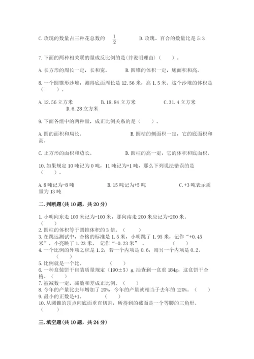 小学数学六年级下册小升初真题模拟测试卷精品(典型题).docx