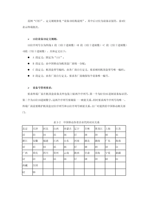 中国移动互联网电视机顶盒集中采购关键技术标准规范书.docx