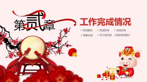 2019猪年新年春节联欢会年终总结PPT