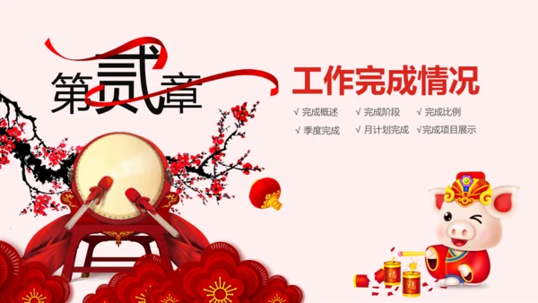 2019猪年新年春节联欢会年终总结PPT