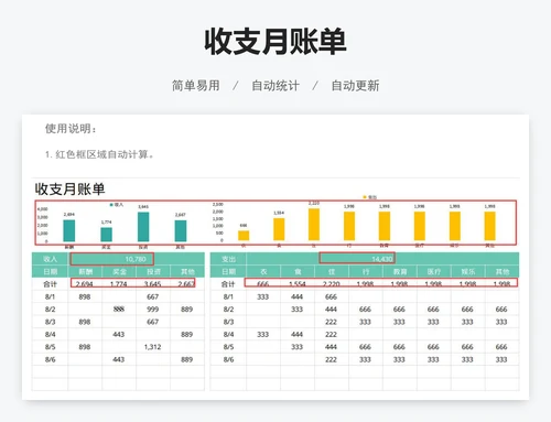 收支月账单