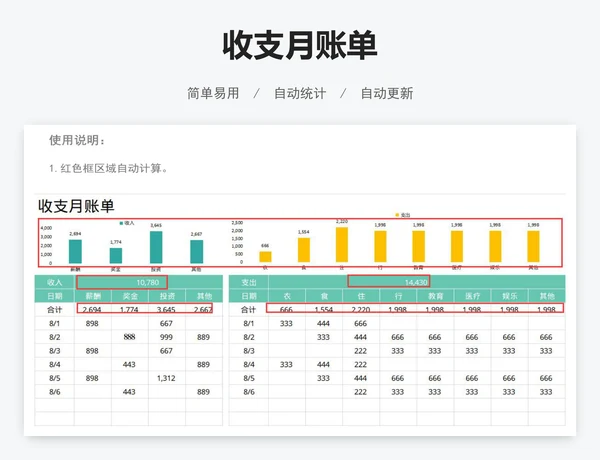 收支月账单