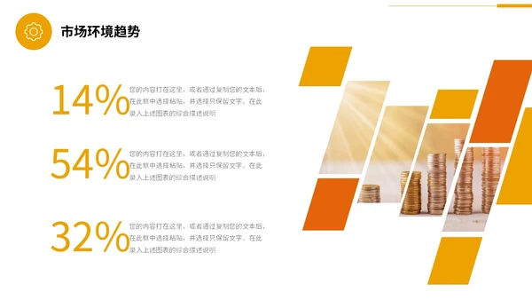 商务风黄桔色形状金融行业理财投资融资商务通用PPT
