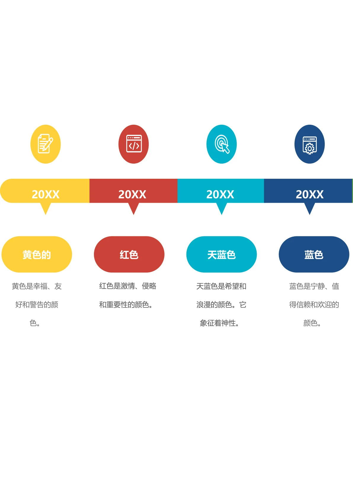 模板时间线彩色