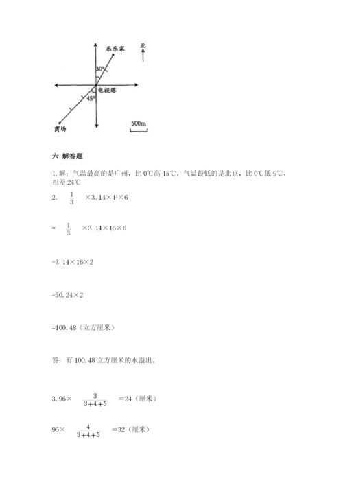 小学六年级下册数学期末卷带答案（满分必刷）.docx