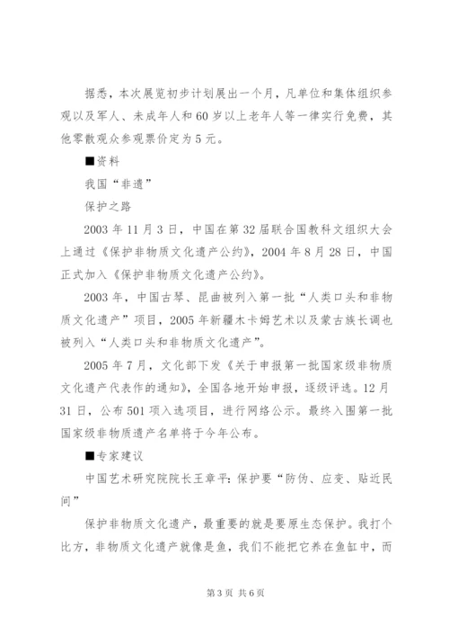 国博“庙会”展非物质文化遗产.docx