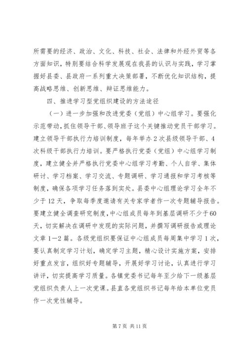 市政办学习型党组织建设意见.docx