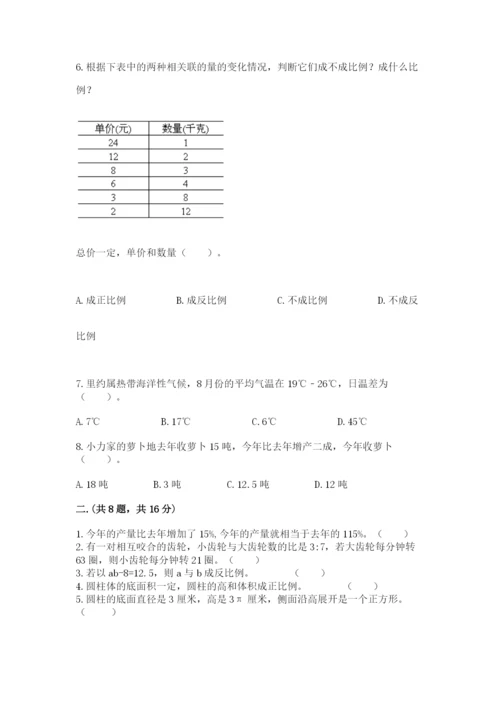 小学毕业班数学检测卷及完整答案【易错题】.docx