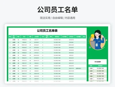 公司员工名单
