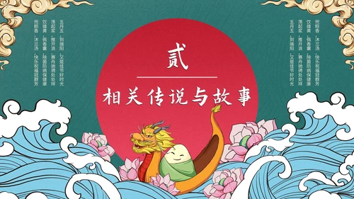 创意国潮风中国传统节日端午节课件PPT模板
