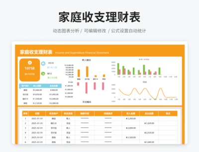 家庭收支理财表