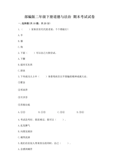 部编版二年级下册道德与法治 期末考试试卷（精选题）.docx